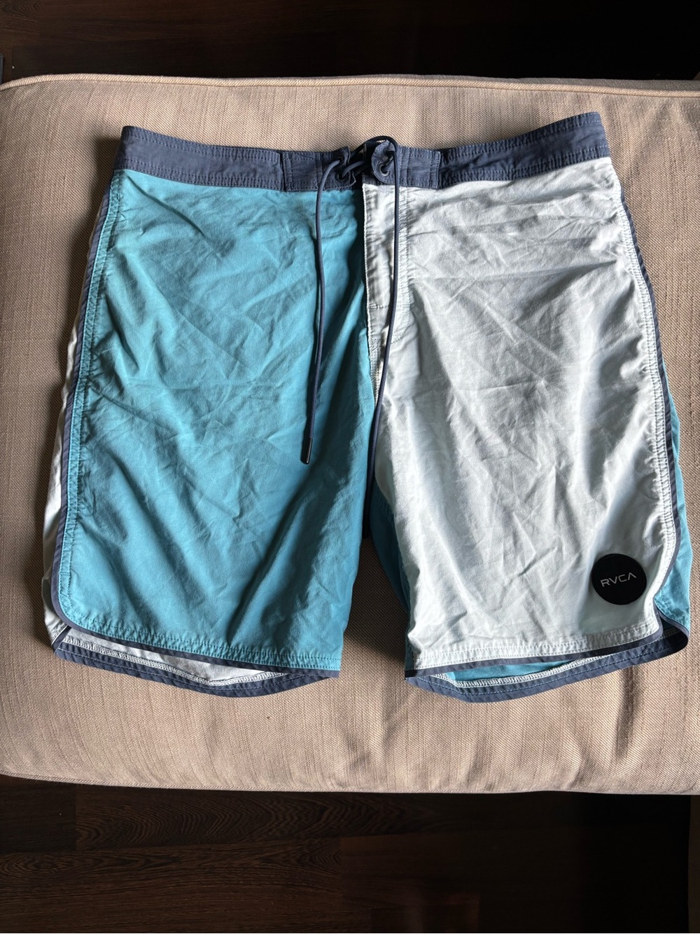 RVCA Men’s Split Two-Tone Aqua and Light Blue Swim Shorts